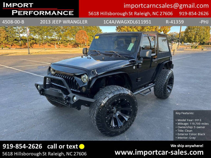 2013 Jeep Wrangler for sale at Import Performance Sales in Raleigh NC