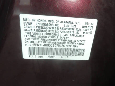 2012 Honda Pilot Touring