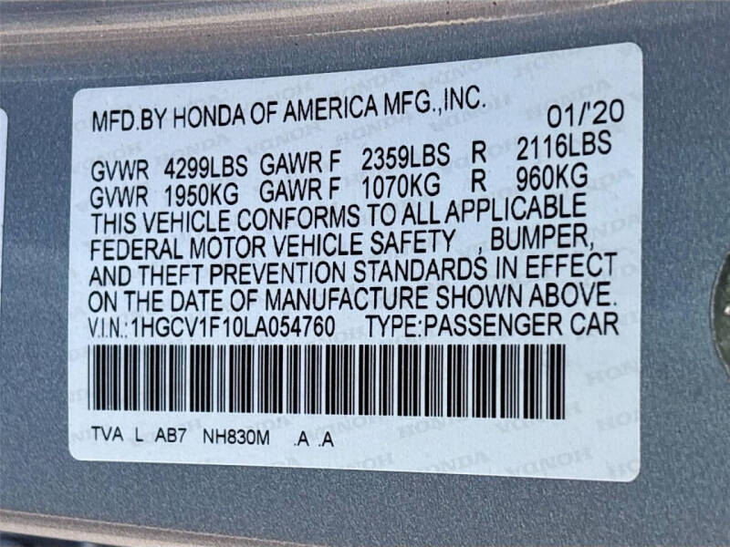 2020 Honda Accord LX