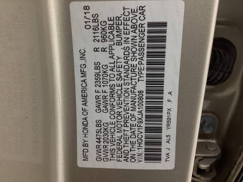 2018 Honda Accord Touring