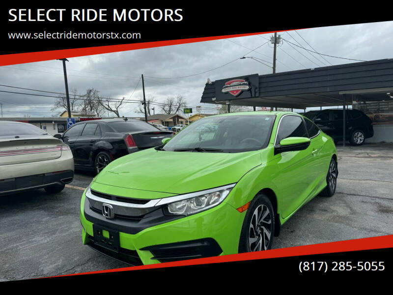 2016 Honda Civic for sale at SELECT RIDE MOTORS in Arlington TX