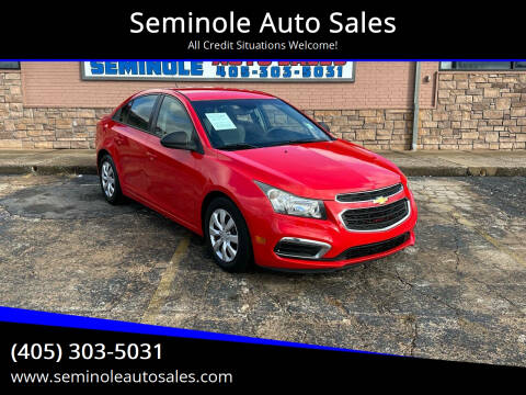 2015 Chevrolet Cruze for sale at Seminole Auto Sales in Seminole OK