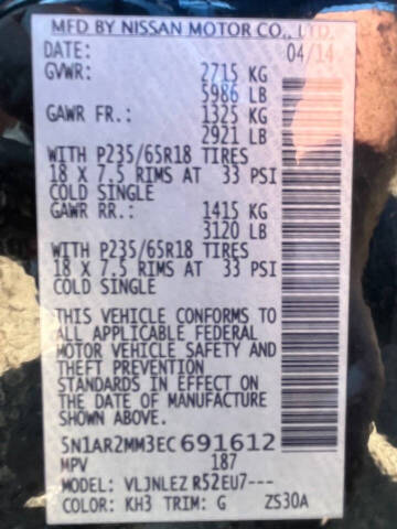 2014 Nissan Pathfinder SV