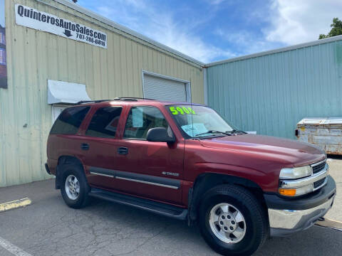 2002 Chevrolet Tahoe for sale at Quintero's Auto Sales in Vacaville CA