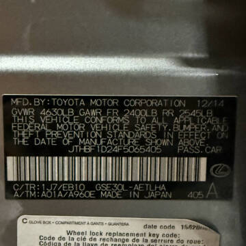 2015 Lexus IS 250 Crafted Line