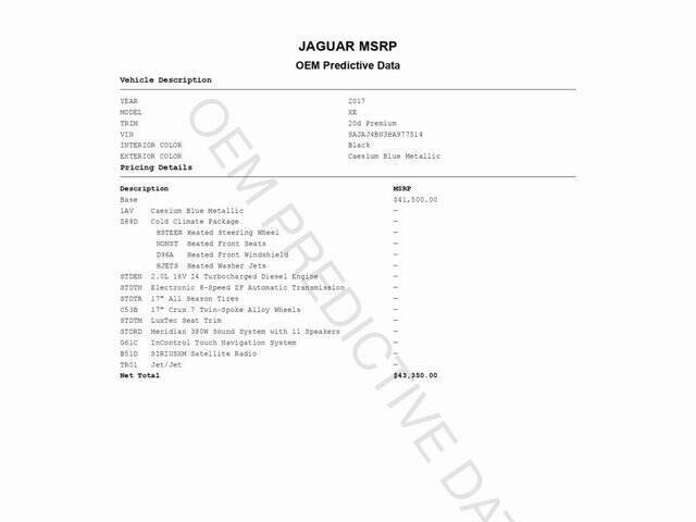 2017 Jaguar XE 20d Premium