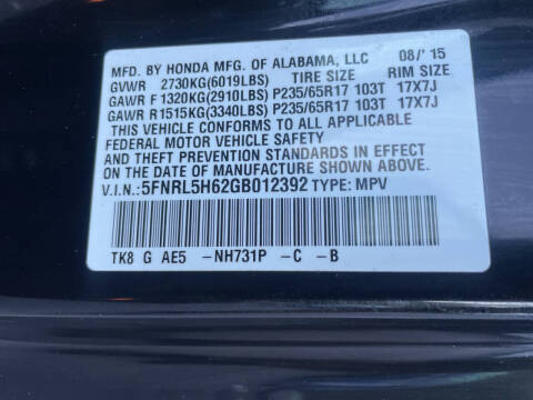 2016 Honda Odyssey EX-L