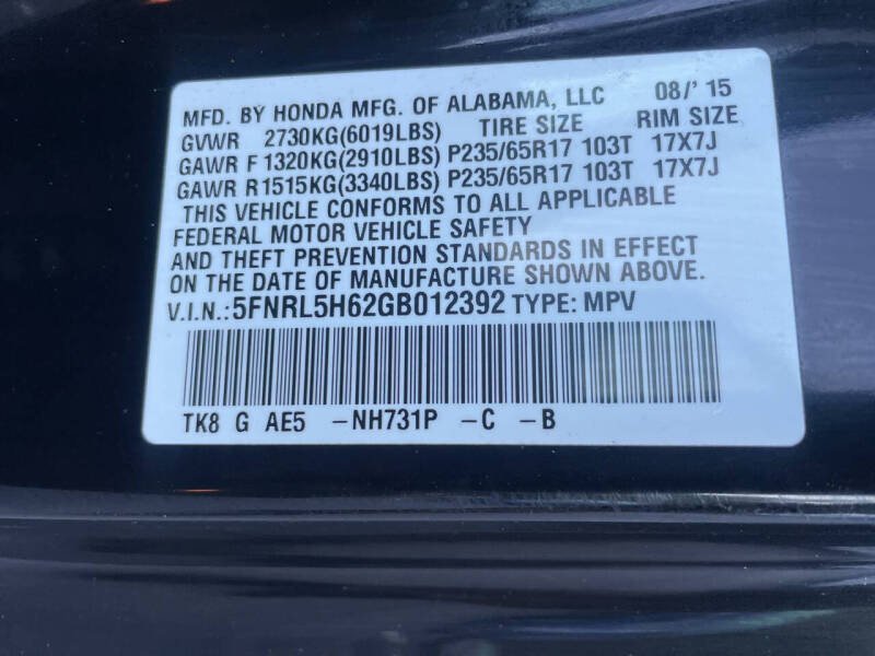 2016 Honda Odyssey EX-L