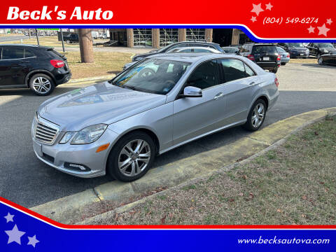 2010 Mercedes-Benz E-Class for sale at Beck's Auto in Chesterfield VA