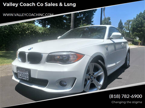 2013 BMW 1 Series for sale at Valley Coach Co Sales & Lsng in Van Nuys CA