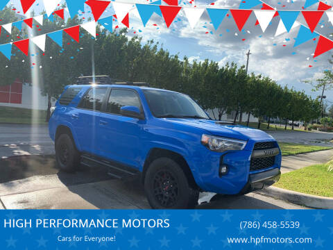 2019 Toyota 4Runner for sale at HIGH PERFORMANCE MOTORS in Hollywood FL