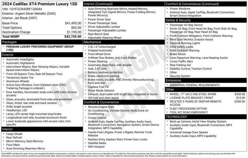 2024 Cadillac XT4 Premium Luxury
