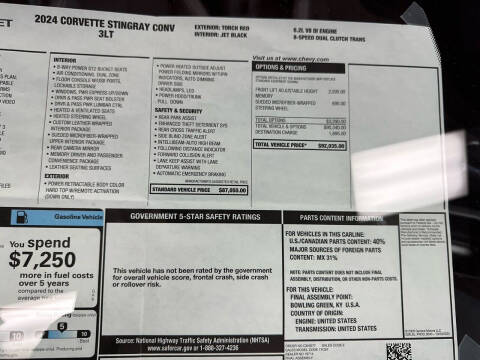 2024 Chevrolet Corvette Stingray