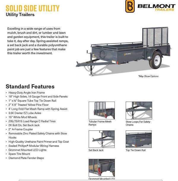2025 Belmont Trailers UT614SS