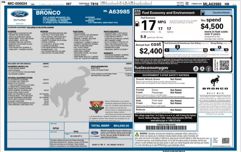 2021 Ford Bronco Outer Banks Advanced