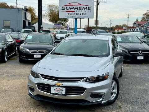 2018 Chevrolet Malibu for sale at Supreme Auto Sales in Chesapeake VA