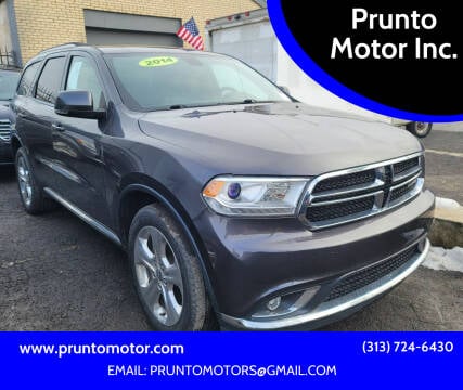 2014 Dodge Durango for sale at Prunto Motor Inc. in Dearborn MI