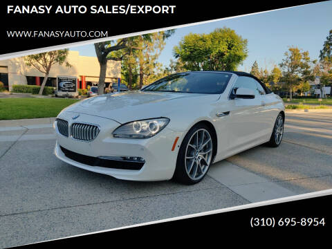 2012 BMW 6 Series for sale at FANASY AUTO SALES/EXPORT in Yorba Linda CA