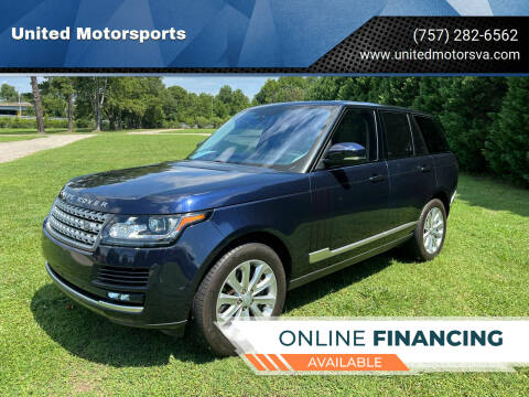 2016 Land Rover Range Rover for sale at United Motorsports in Virginia Beach VA
