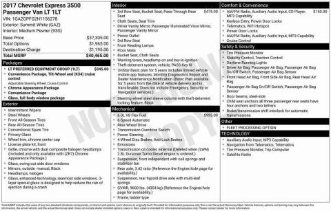 2017 Chevrolet Express LT 3500