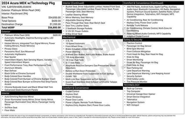 2024 Acura MDX w/Tech