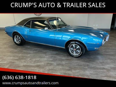 1968 Pontiac Firebird for sale at CRUMP'S AUTO & TRAILER SALES in Crystal City MO