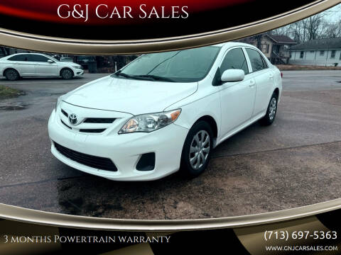 2012 Toyota Corolla for sale at G&J Car Sales in Houston TX
