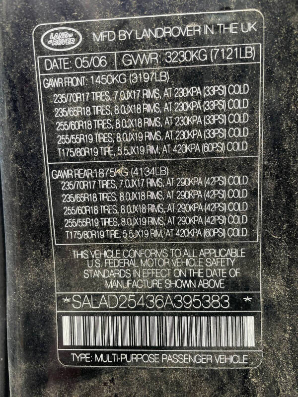 2006 Land Rover LR3 SE