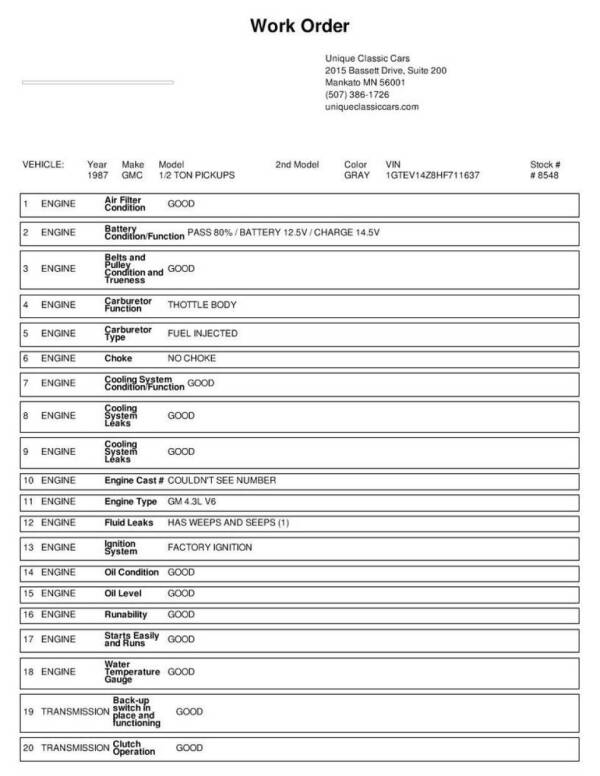 1987 GMC R/V 1500 Series