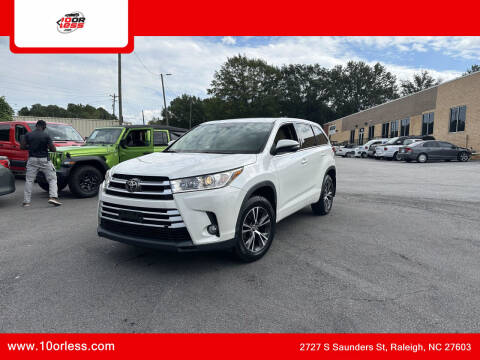 2017 Toyota Highlander for sale at J T Auto Group - 10orless.com in Raleigh NC