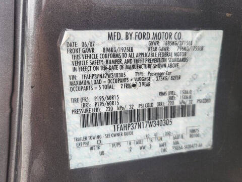 2007 Ford Focus ZX5 S