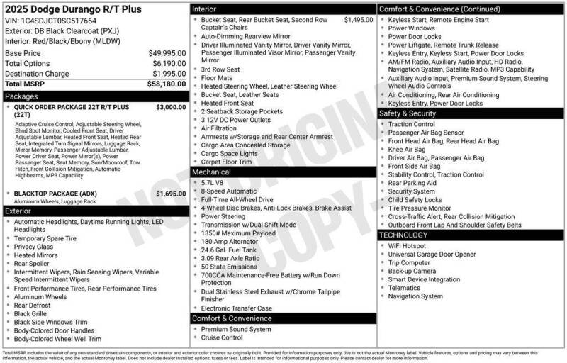 2025 Dodge Durango R/T Plus
