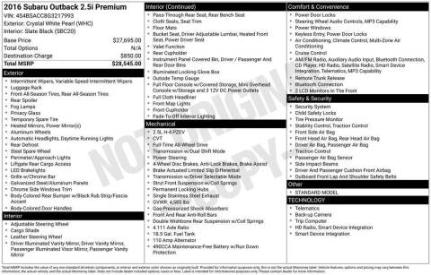 2016 Subaru Outback 2.5i Premium