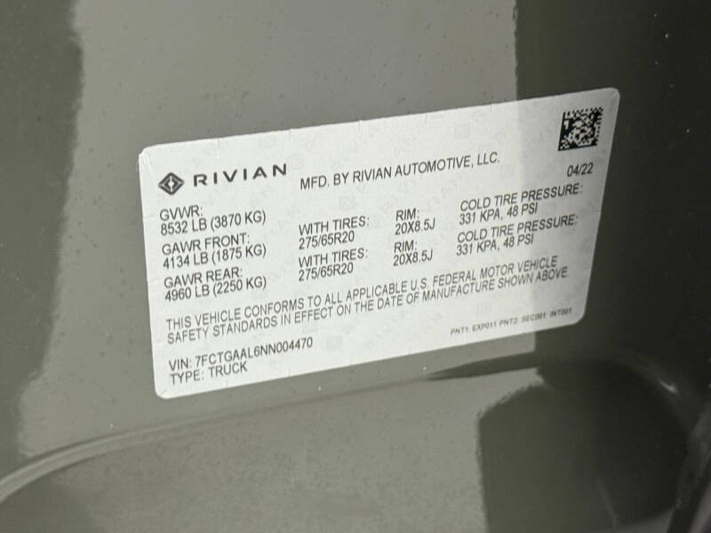 2022 Rivian R1T Launch Edition