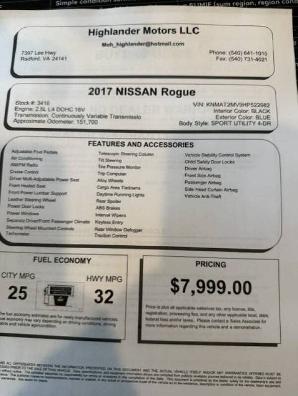 2017 Nissan Rogue SV