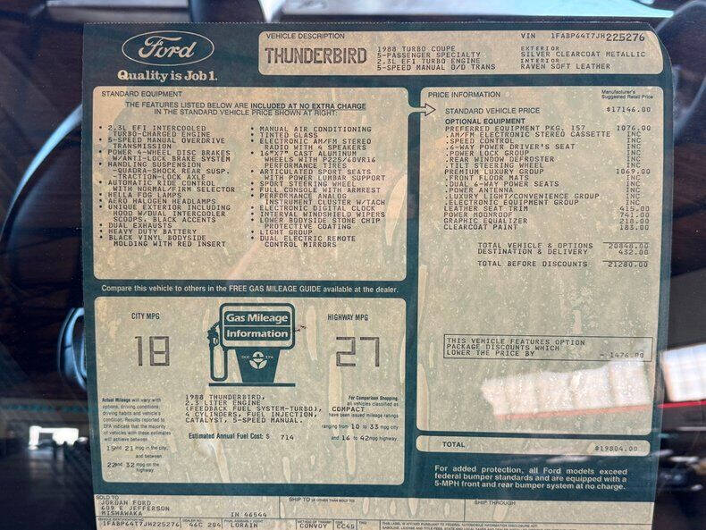 1988 Ford Thunderbird Turbo