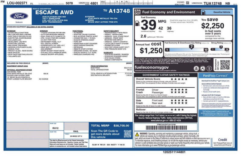 2026 Ford Escape Hybrid Platinum