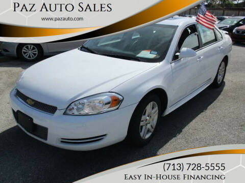 2013 Chevrolet Impala for sale at Paz Auto Sales in Houston TX