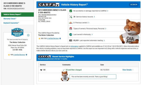 2013 Mercedes-Benz S-Class S 550 4MATIC