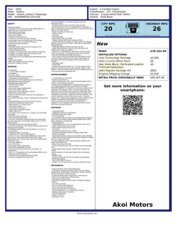 2020 Subaru Ascent Limited 7-Passenger