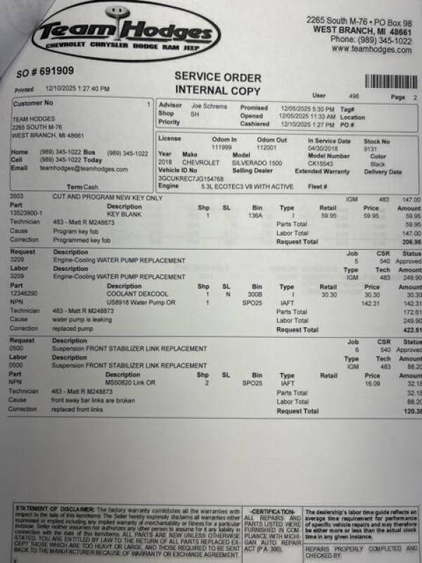 2018 Chevrolet Silverado 1500