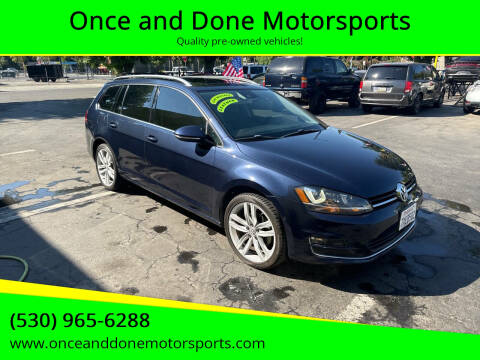 2016 Volkswagen Golf SportWagen for sale at Once and Done Motorsports in Chico CA
