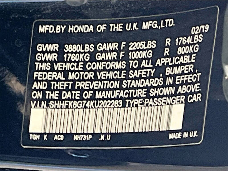 2019 Honda Civic Type R Touring