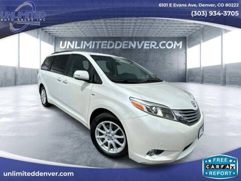2017 Toyota Sienna for sale at Unlimited Auto Sales in Denver CO
