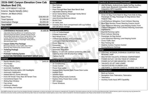 2026 GMC Canyon Elevation