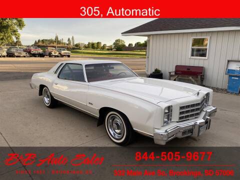 1977 Chevrolet Monte Carlo for sale at B & B Auto Sales in Brookings SD