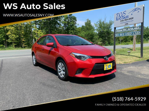 2016 Toyota Corolla for sale at WS Auto Sales in Castleton On Hudson NY