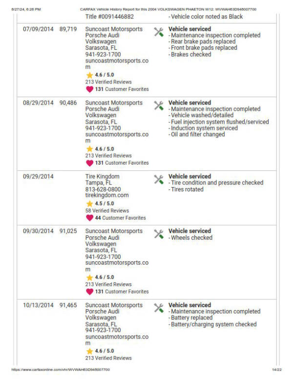 2004 Volkswagen Phaeton Premiere Edition W12