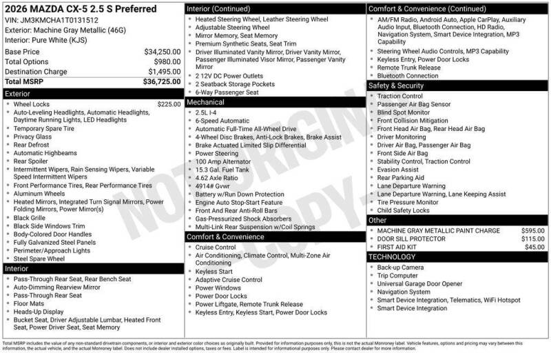 2026 Mazda CX-5 2.5 S Preferred