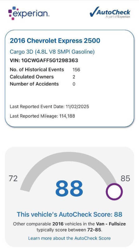 2016 Chevrolet Express 2500